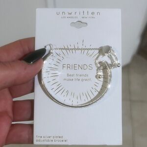 NEW Unwritten Fine Silver Plated Adjustable Friendship Bracelet